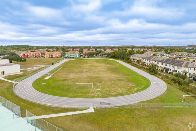 Davidsen Middle School has a regulation size track.