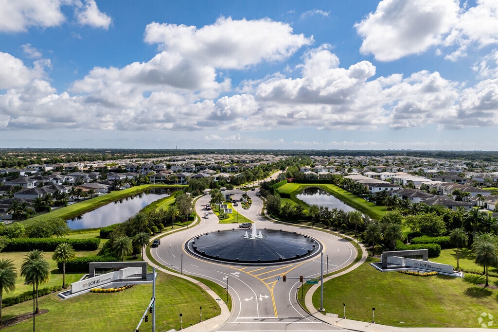 The Lotus neighborhood in DelRay offers clear blue lakes, and lush greenery.