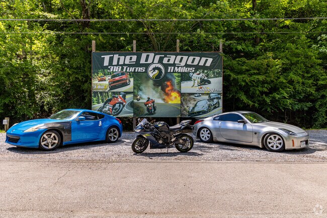 People like to park their cars in front of this sign for a can't miss photo op.