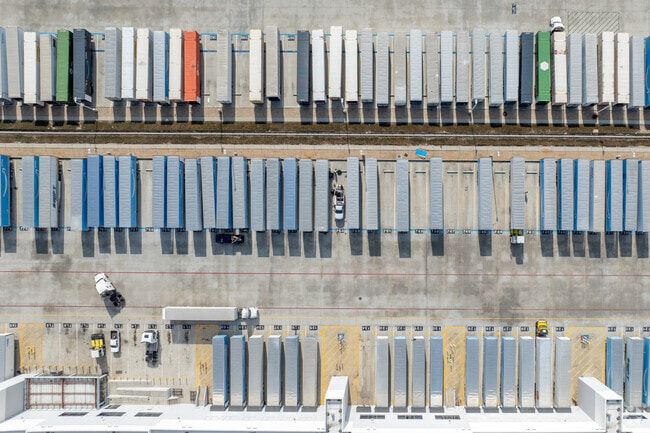 A look down view at one of the loading docks at Rialto's Agua Mansa Industrial Corridor.