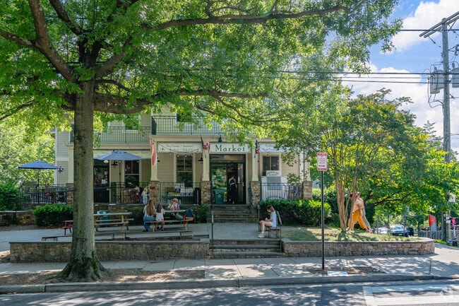 Take a load off and enjoy your purchases on the front patio of Broad Branch Market.