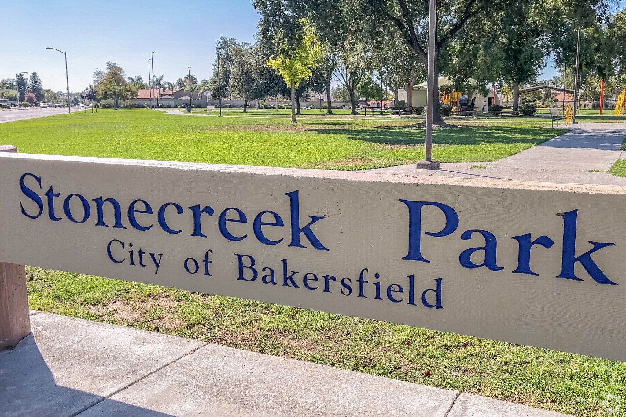 Stonecreek Park in the City of Bakersfield has plenty of green space.