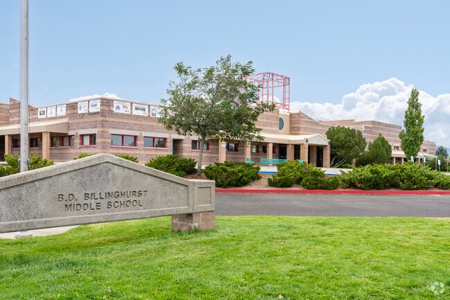 The front entrance to B D Billinghurst Middle School in Reno.