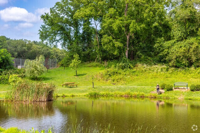 Enjoy a sunny day fishing by the pond in Moon Park in the heart of Moon Township.