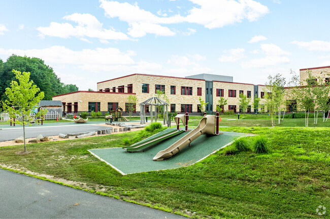 Mountain View School modern playground allows students to have fun in the safest environment.