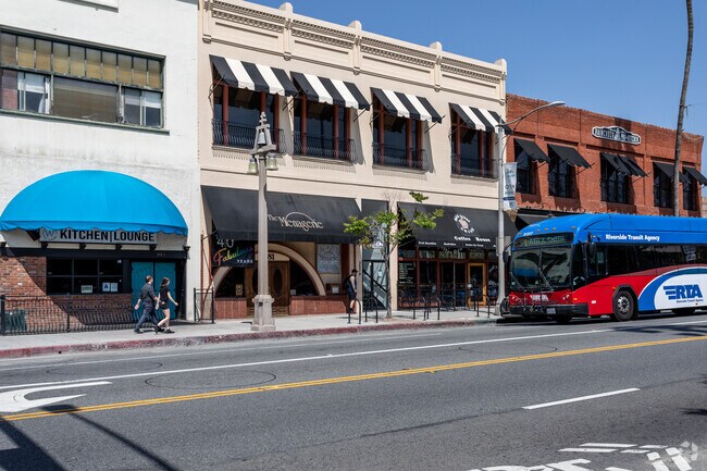 Residents have convenient access to public bus lines in Downtown Riverside.