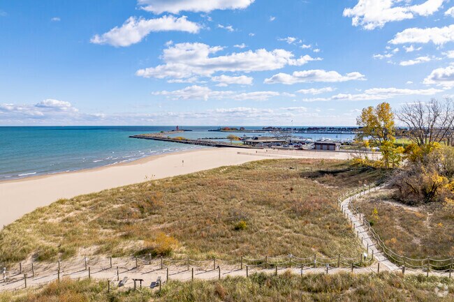 North Beach Oasis features a boardwalk pathway to the beachfront, near North Bay-Shorecrest.