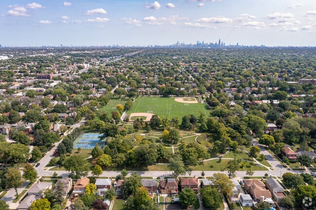 Oak Park is located about 20 minutes from Chicago.