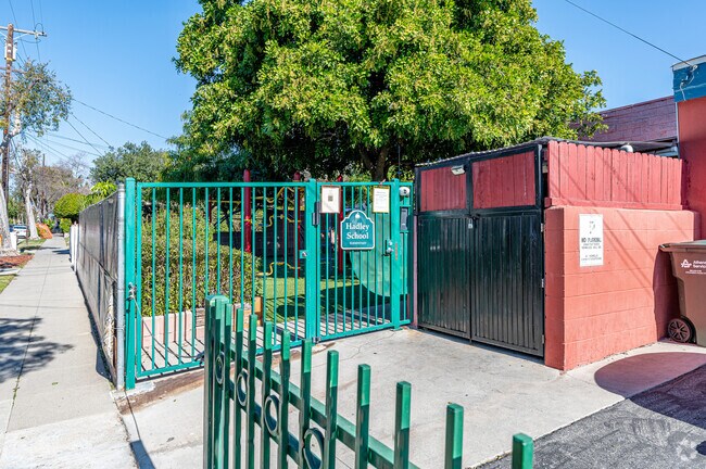 A gate at Hadley Elementary School