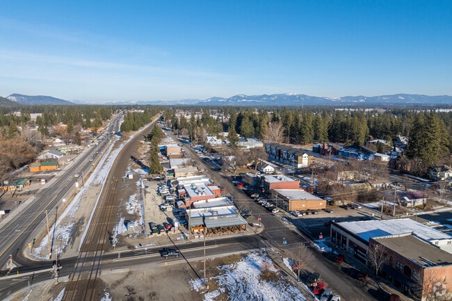 Downtown Rathdrum sits next to the train tracks.