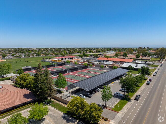 Wasco High School offers a sprawling campus when viewed from above.