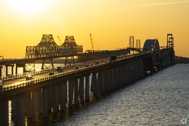 The Chesapeake Bay Bridge is a staple in the Queenstown area and provides amazing sunsets.