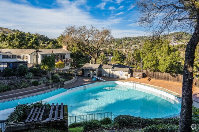 The Oak Springs Pool offers a serene escape with scenic views near downtown Orinda.