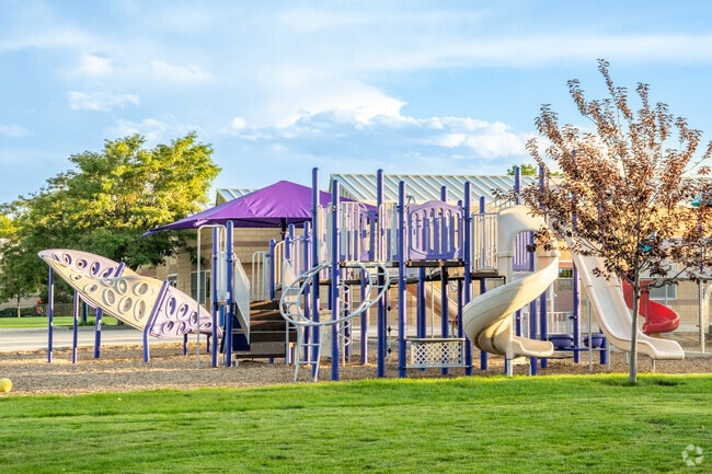 There are multiple playgrounds for students to unwind at Kruse Elementary School.