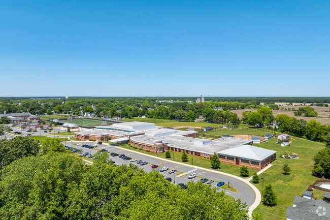 Snow Hill High School sits on a large campus complete with sports facilities on site.