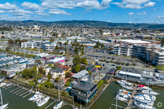 Overview of the Embarcadero neighborhood in Oakland, California.