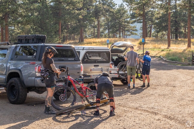 Bikers get ready to hit the trails in Seven Hills.