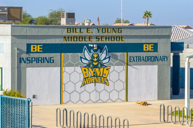 Bill E. Young Jr. Middle School is home of the Hornets.