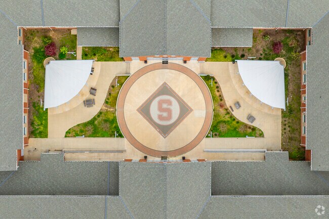 Students enjoy the great outdoor spaces and thoughtful touches throughout the campus of Seaforth High School.