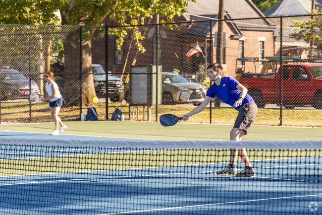 Woodland Park features courts for tennis, basketball, and a popular skatepark.