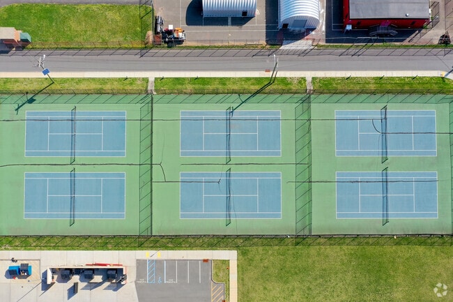 Tennis courts at Trenton Central High School in Trenton, New Jersey.