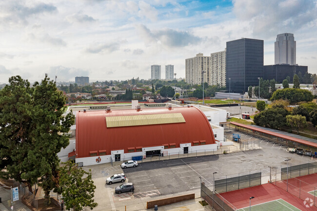 Ample parking space is provided for students and parents at Beverly Hills High School.
