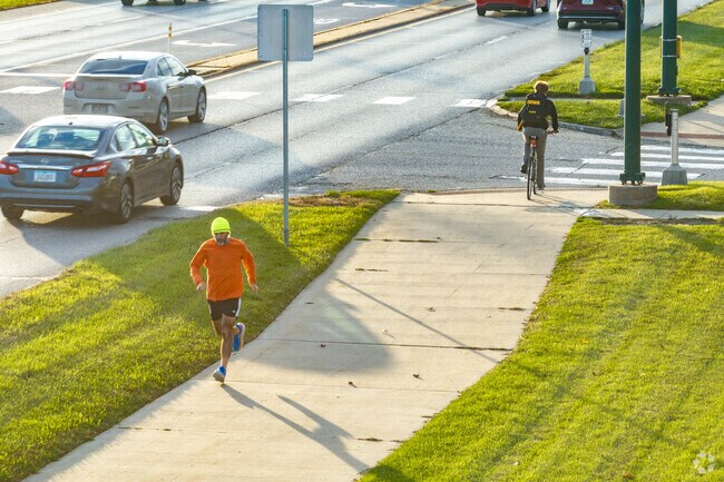 Wide sidewalks along Hwy 1 allow for recreation and convenient foot traffic.