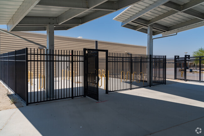 Students can lock their bikes away in the bike rack near the entrance of Murray Middle School.