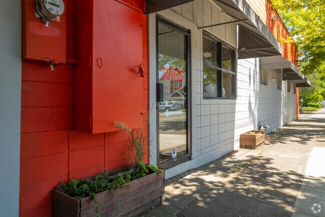 The teacher's entrance to the Rosemary Anderson High School.