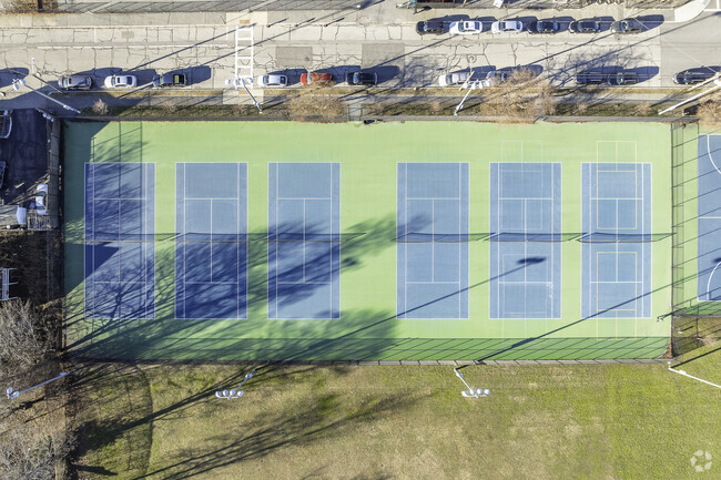 The Tennis Courts at Montclair Elementary School in Quincy, MA.