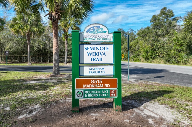 Markham Woods Trailhead, in Heathrow, is part of the Seminole Wekiva Trail System.