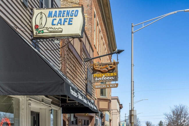 Marengo Cafe and Pointers Saloon are conveniently located in downtown Marengo.