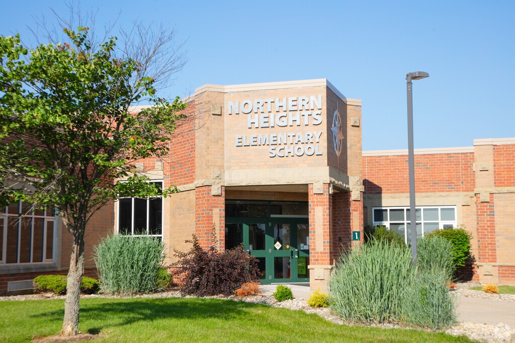 Northern Heights Elementary School entrance in Whitley County.