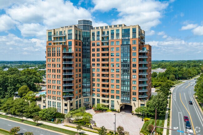 Luxury high rise condos are walking distance from Reston Town Center.