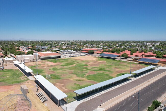Clarendon Elementary School in central Phoenix offers a large field for its students to play in.