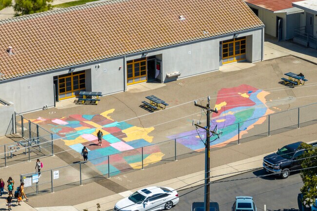 The entrance to Bernhard Marks Elementary School in Dos Palos.
