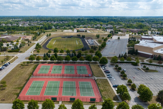 Tennis courts are available for after-school use at Creekside Middle in West Carmel.