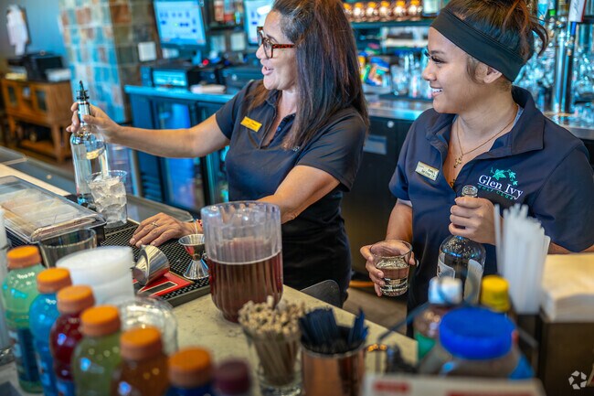 Grab a drink at Canyons Grille located at the Glen Ivy Golf Club in Trilogy.