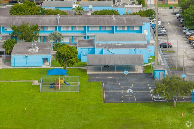 Students enjoy their basketball courts at Lakeview Elementary School.