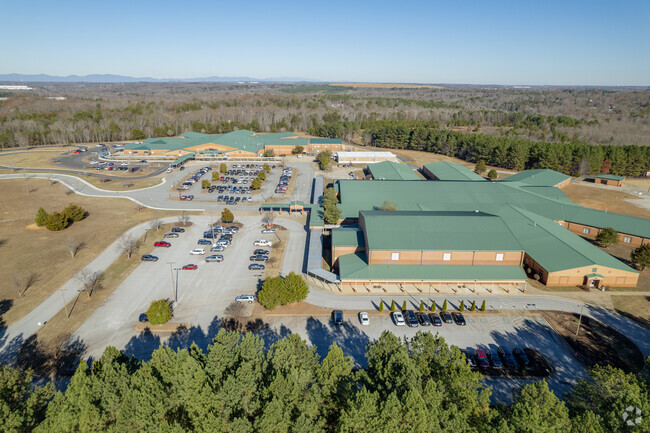 Florence Chapel Middle School features a sizeable parking area for its parents and staff.