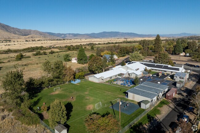 Butteville Elementary sits in a rural setting with mountain views near Weed, California.