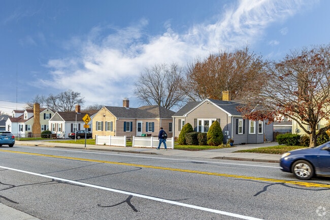 Rows of Cape Cod homes in East Woonsocket, RI.