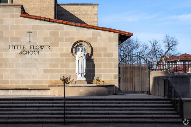 The gorgeous campus of the Little Flower Catholic School.