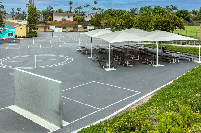 The lunch break area of the Ada W. Harris Elementary in Encinitas.