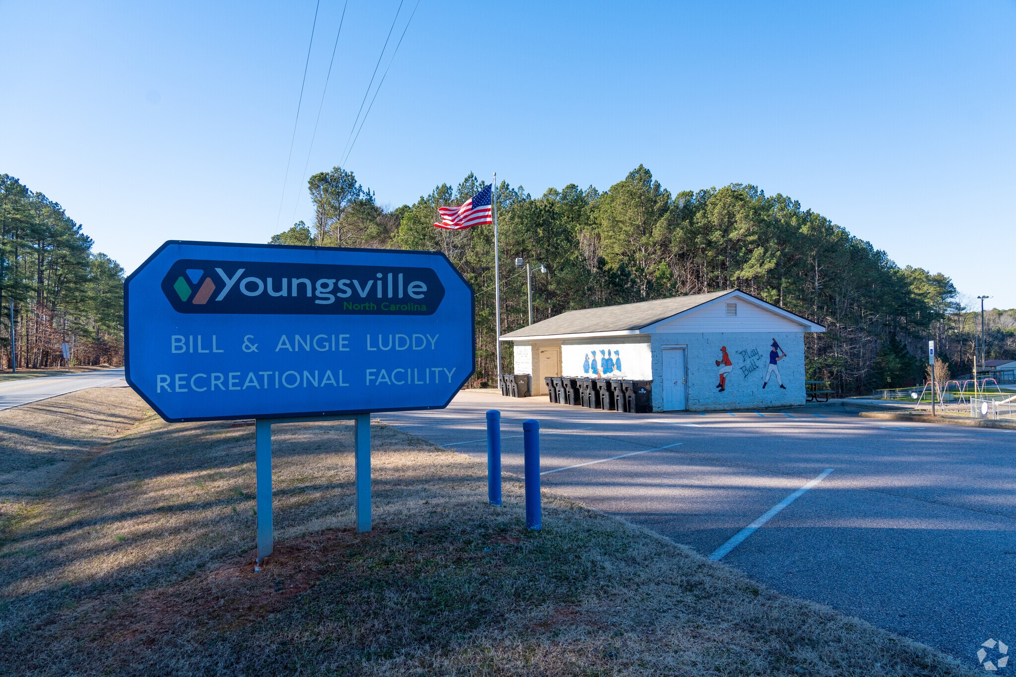Luddy Park features baseball fields and a basketball court for Youngsville residents to enjoy.