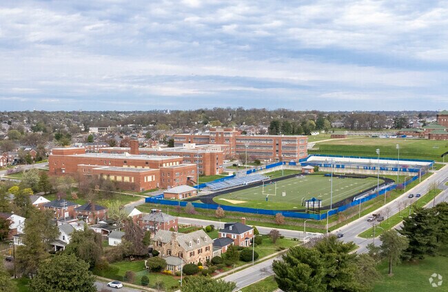The Mergenthaler Vocational-Technical High School facilities are in New Northwood, Baltimore.