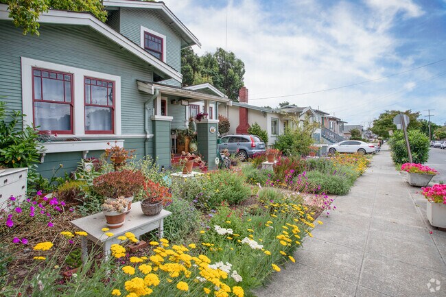 The streets of Harrington are lined with beautiful California native flowers and plants.