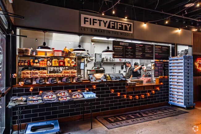 Fifty-Fifty's burgers are a local favorite and can be found just outside of Baker Park.