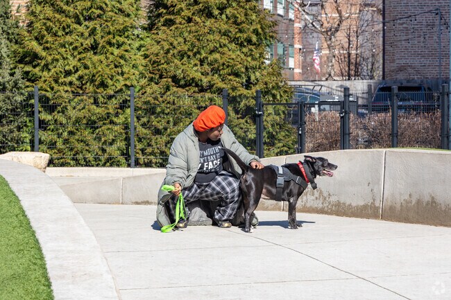 Prairie District park is just north of Prairie Shores and has a dog park open to all.