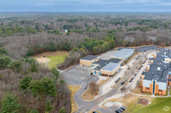 An aerial overview of the West Intermediate School in Wilmington, MA.